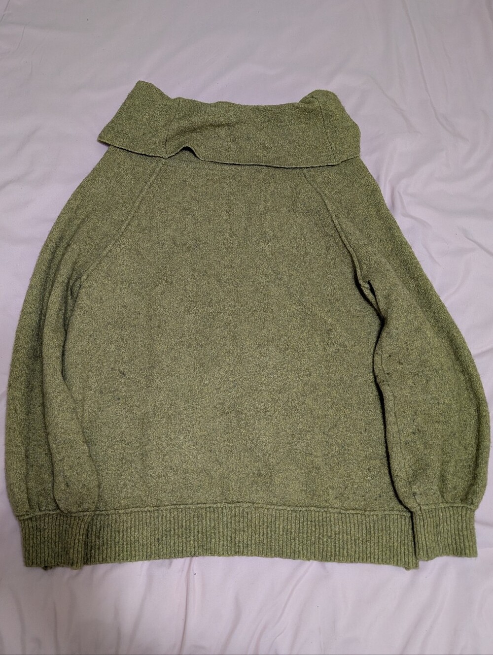 Free People Olive Green Off-the-Shoulder Knit Sweater - Picture 7 of 9